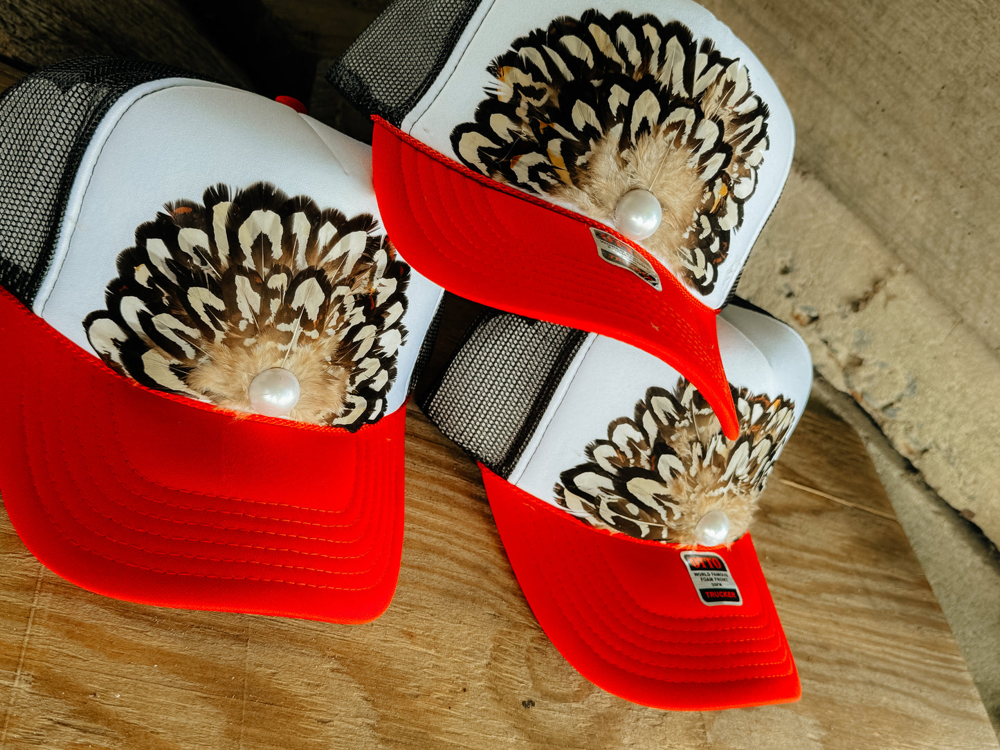 Feather Trucker Hats