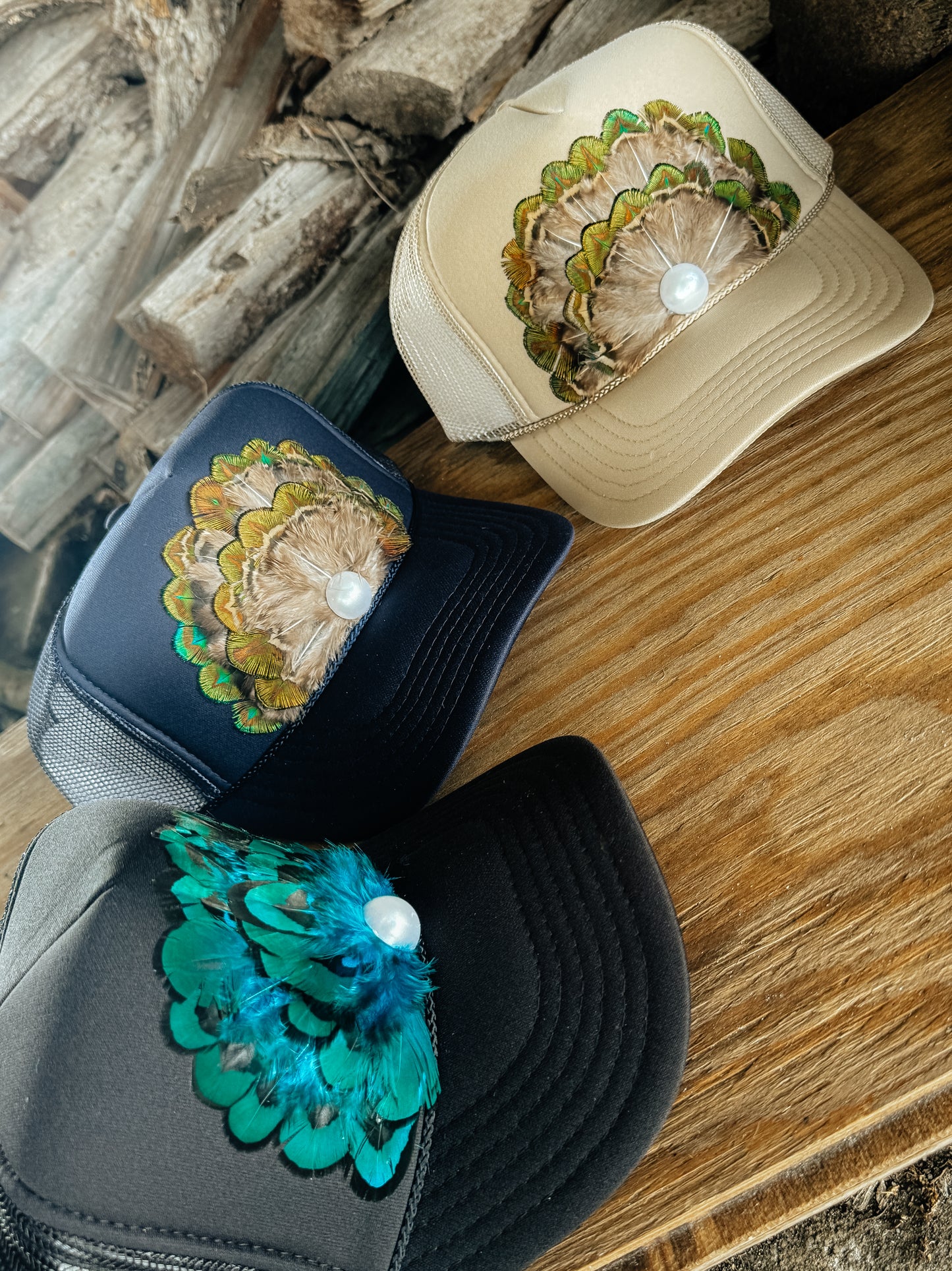 Feather Trucker Hats