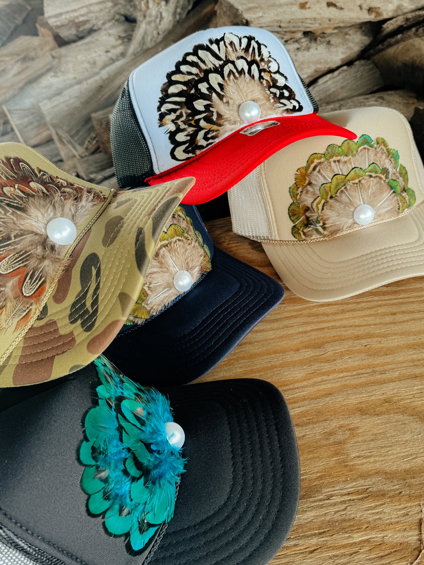 Feather Trucker Hats